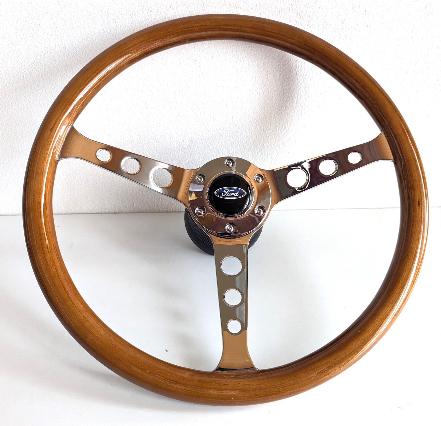 Steering wheel fits For Ford Used custom rebuld wood 350mm wooden Classic 15inch 380mm  hand rebuilded For F150 F250 F350 1980-1991